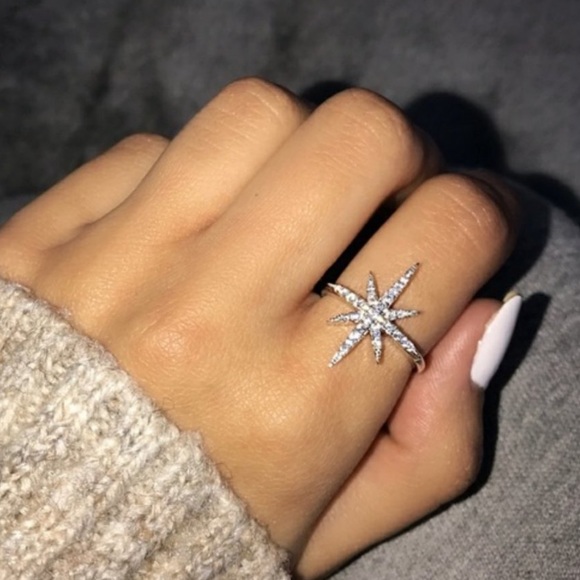 NEW 18K White Gold Diamond Shooting Star Ring - Picture 3 of 7